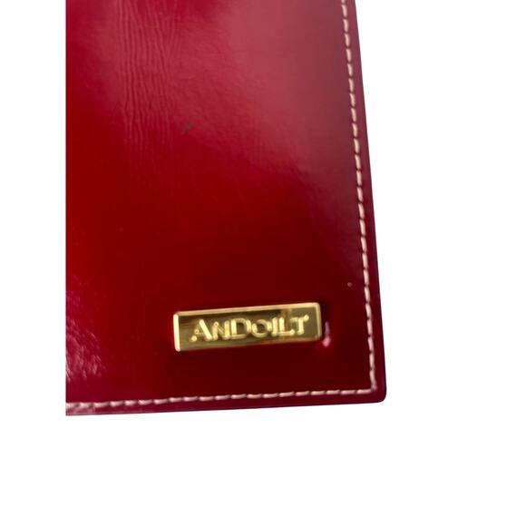 Andoilt Red Leather Wallet RFID Blocking Credit Card Holder Zipper - Picture 2 of 7